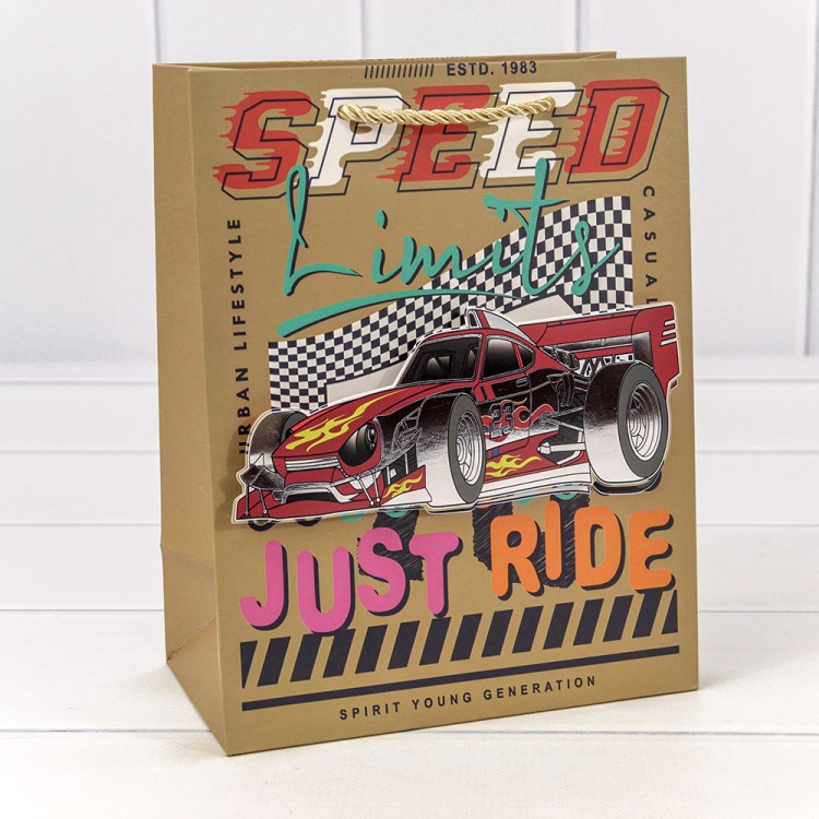 000266E Пакет подарочный с 3D аппликацией "Детский" (микс 266) 18*23*10 210г 1/20 1/360