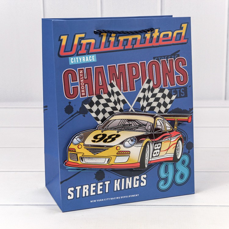 000266E Пакет подарочный с 3D аппликацией "Детский" (микс 266) 18*23*10 210г 1/20 1/360