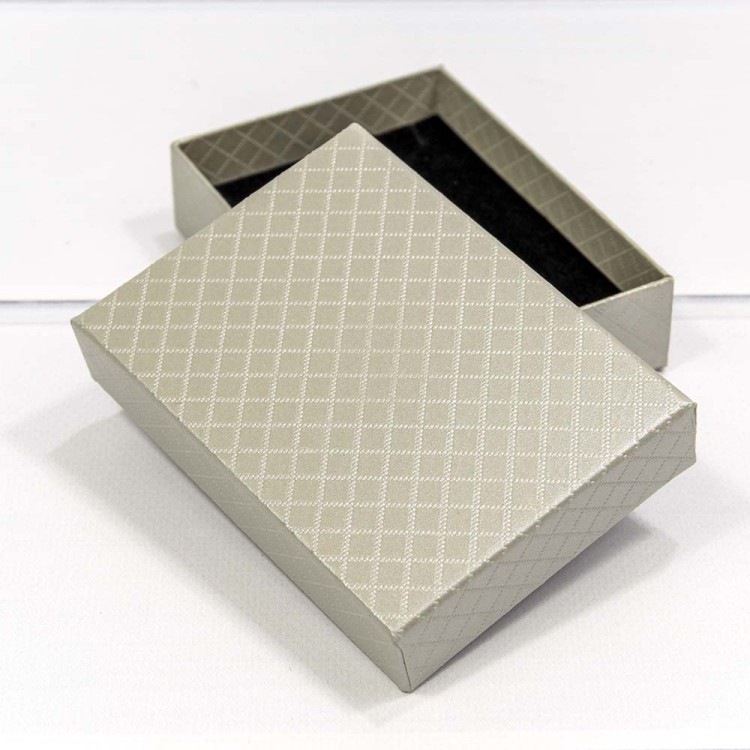 612811/6 Коробка Прямоугольная 11*8*3,4 "Ромбики" Серый 1/12 1/360