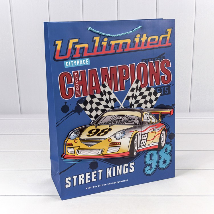 000266A Пакет подарочный с 3D аппликацией "Детский" (микс 266) 31*41*12 210г 1/20 1/80