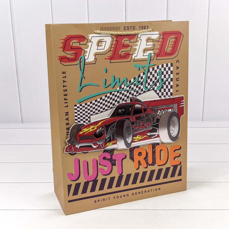 000266A Пакет подарочный с 3D аппликацией "Детский" (микс 266) 31*41*12 210г 1/20 1/80