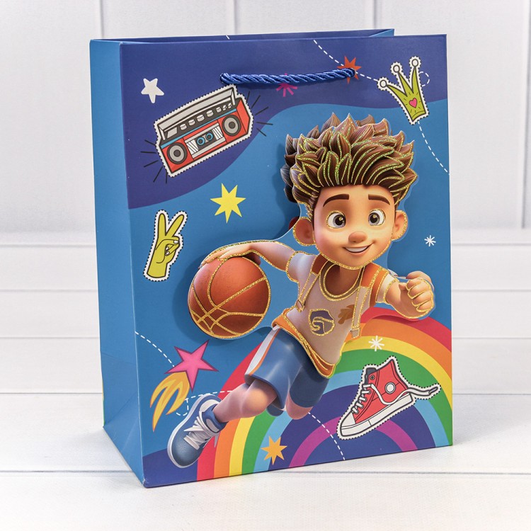 000267E Пакет подарочный с 3D аппликацией "Детский" (микс 267) 18*23*10 210г 1/20 1/360