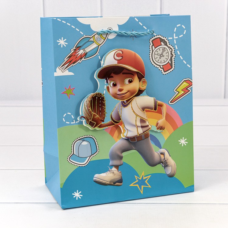 000267E Пакет подарочный с 3D аппликацией "Детский" (микс 267) 18*23*10 210г 1/20 1/360