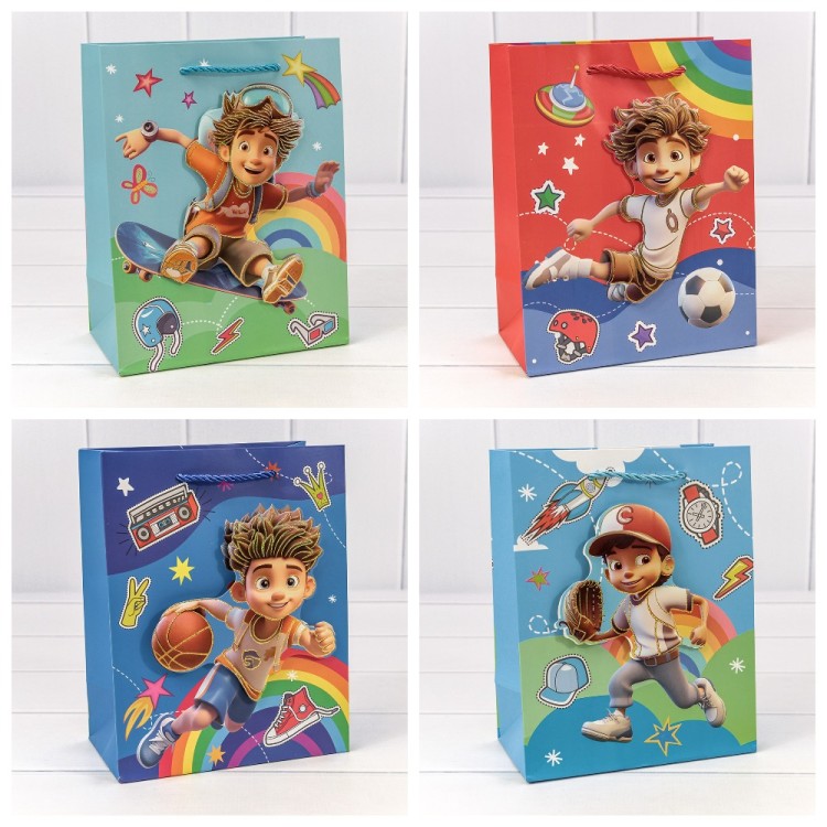 000267E	Пакет подарочный с 3D аппликацией "Детский" (микс 267) 18*23*10 210г 1/20 1/360