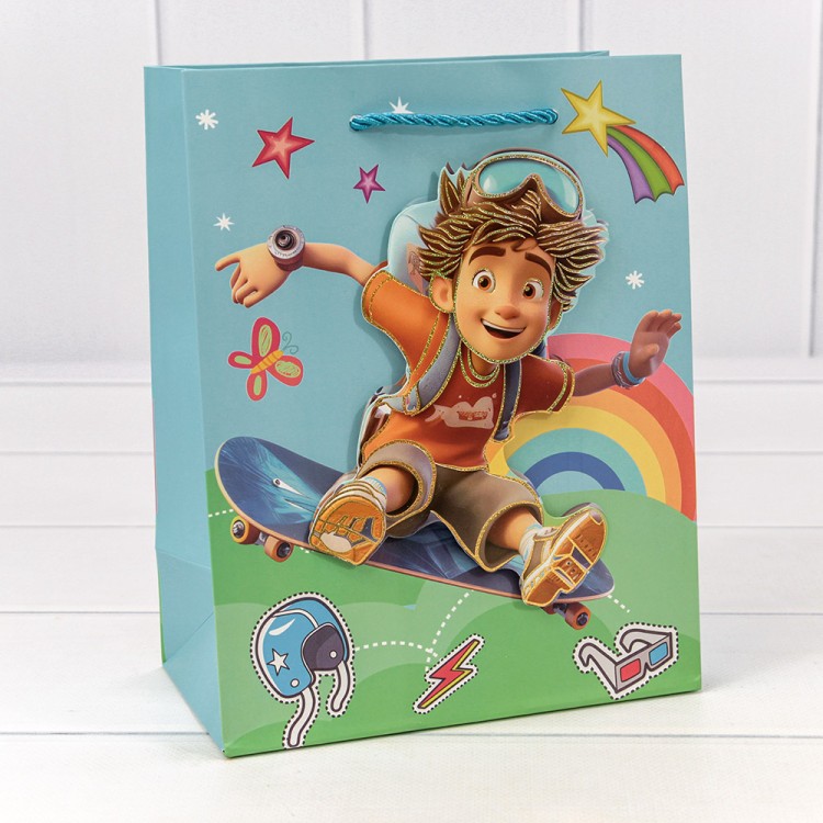 000267E Пакет подарочный с 3D аппликацией "Детский" (микс 267) 18*23*10 210г 1/20 1/360