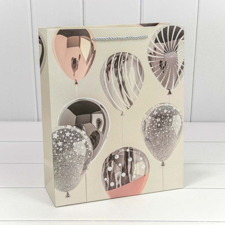 000129C Пакет подарочный с тиснением "Воздушные шары" (микс) 26*32*10 210г 1/20 1/240