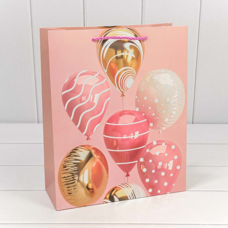 000129C Пакет подарочный с тиснением "Воздушные шары" (микс) 26*32*10 210г 1/20 1/240