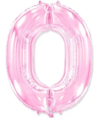 1207-4761 Шарик цифра "0", 101см Pink