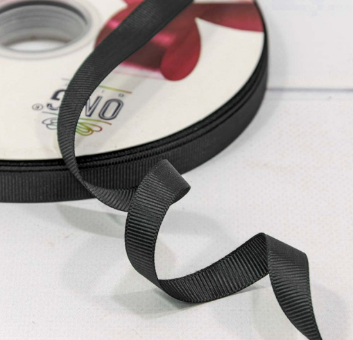 563-12/39 Лента Репсовая 1,2см*100ярд Чёрный 1/21 1/84