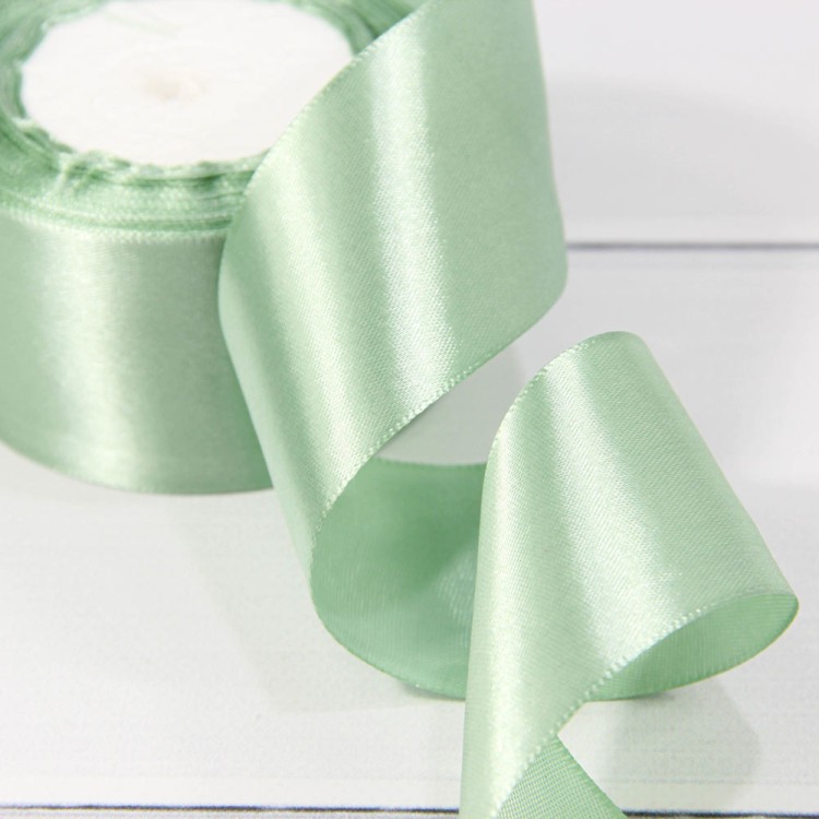 562-50/93 Лента Атласная Сатин 5см*25ярд Серая спаржа 1/4 1/160